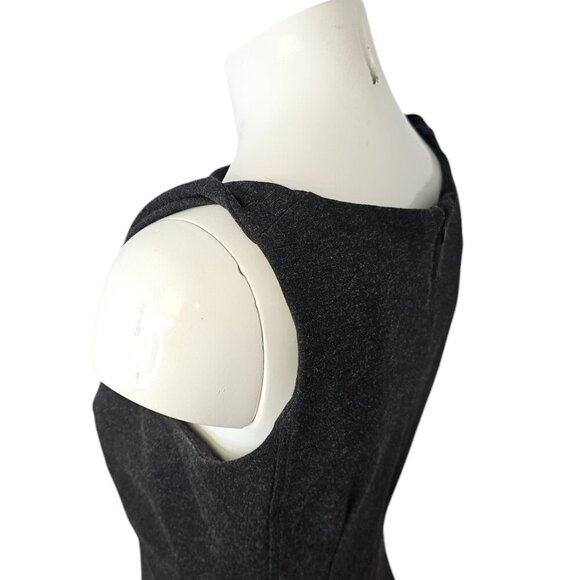 M.M.LaFleur Sheath Dress Size 0 Sleeveless The Lydia Ponte Charcoal Gray Stretch - Picture 5 of 10